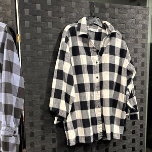 Newport News Black and White Plaid Shirt